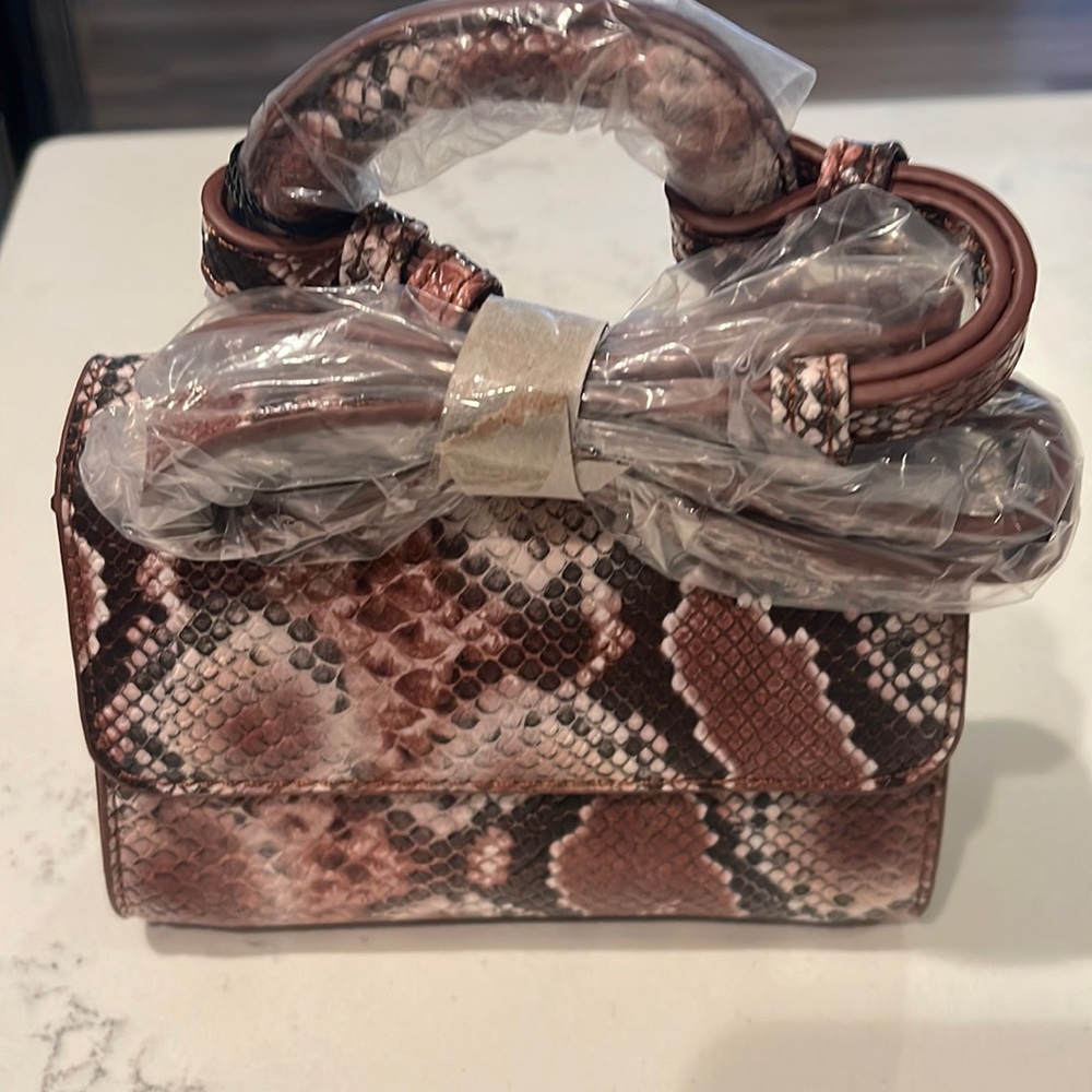 Snake skin type mini hand bag